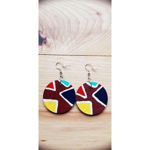 Futuristic Abstract Multicolor Earrings